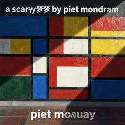 ' a scary dream by piet mondrian'