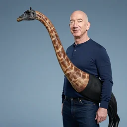 Jeff Bezos with a very long neck