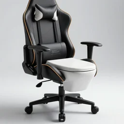 Gaming chair as a toilet,, high detail, sharp, studio light, ad