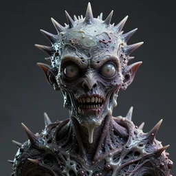 jason fused with a poltergeist lovecraft space demon, spiky skin, creepy, melting, big raising eyes, photo, portrait, 3 d, high details, intricate details, by vincent di fate, artgerm julie bell beeple, 9 0 s, smooth gradients, volumetric lightning, high contrast, duo tone, depth of field, very coherent symmetrical artwork