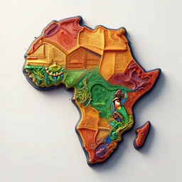 a extremely ultra highly detailed hi - res ultra highly detailed colorful logo of africa, zoom out, 8 k, high textures, ultra hyper sharp, insanely detailed and intricate, super detailed, 8 k hdr ultra high quality polygon digital art,