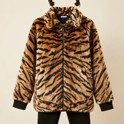 a deloran in tiger print,