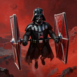 darth vader's tie advanced flying to a volcanic planet concept art by doug chiang, cinematic, realistic painting, high definition, concept art, path tracing, high quality, highly detailed, 8 k, red colors, hyperrealistic, concept art