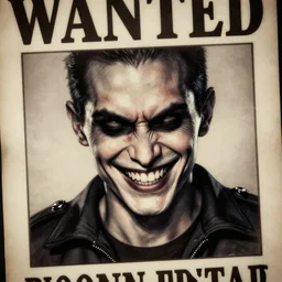 Jerma985 with a cheek to cheek smile, sinister looking, evil intent, horror, uncanny, detailed, high resolution, sharpened, close-up, professional photography, police sketch, wanted poster