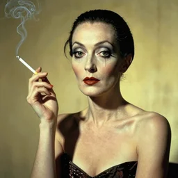 portrait of unseen lovecraftian golden ratio horror pin up girl holding a cigarette, tight fit. defined neck and face, art by salvador dali joaquim phoenix and best artist in the year 3 0 0 0, post - processing, 8 k, museum worth