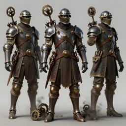 1 5 th century spanish soldier, steampunk, cogs, vapor and steam, game character concept art, wide view, high detailed, full perfect, symmetrical portrait, high detail, by craig mullins, peter mohrbacher, unreal engine, octane rendered, 8 k, dark beauty, trending on artstation
