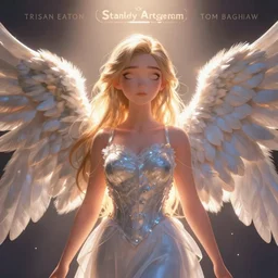 Lofi Cyberpunk Angel portrait Pixar style by Tristan Eaton Stanley Artgerm and Tom Bagshaw