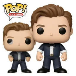 a funko pop of blaine anderson from glee as played by darren criss, bow tie