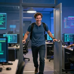 man happily entering in a computer simulation, reddit