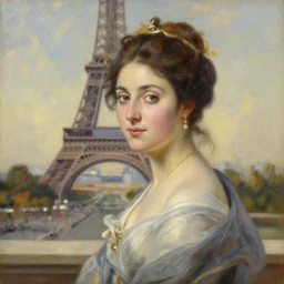 An oil painting in ultra detail of Lady of Paris