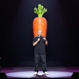 blanka carrot top prop comedian wide angle on stage