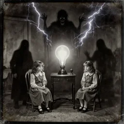 spirit photography with glowing bulbous ectoplasm, scary shadow people, sleep paralysis demon, plasma lightning bolts, 1 9 0 0 s, slimer, mourning family, invoke fear and dread, old photograph, daguerreotype