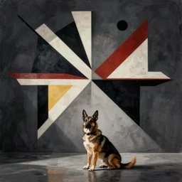 a dog, suprematism, kazimir malevich