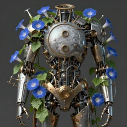 a beautiful intricate fine art RPG portrait photo of a  mechanical industrial steampunk cybernetic yin yang symbol, overgrown with morning glory flowers, montsera leaves by anna dittman and zach sutton, golden ratio composition,  studio lighting, 50mm lens, very detailed, bionic, cybernetic scifi, deep depth of field, artstation, 8K, highly coherent