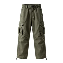 japanese cargo pants, stylized 3d render, isolated on a pure white background, centered, entire object in frame, sharp focus, soft studio lighting