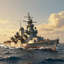 Epic naval battle, hyperdetailed, artstation, cgsociety, golden hour 8k