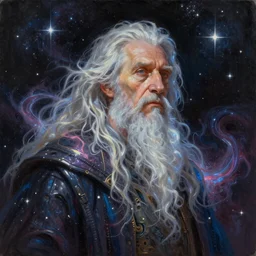 beautiful oil painting with high detail of a wise Space ent made of stars and plasma, hybrid from dungeons and dragons and art direction by James Cameron ;by artgerm; wayne reynolds art station; cinematic quality character render; low angle; ultra high quality model; production quality cinema model; escherpunk