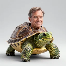 mitch mcconnell sticking his head out of a turtle shell, turtle jaw, octane render, unreal 5 engine