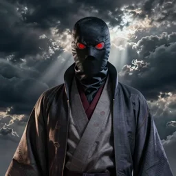 photograph of geert wilders, sharingan eyes, akatsuki robe, dramatic lighting, dark clouds