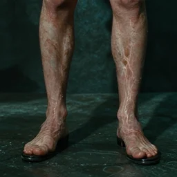 strange legs, water caustics, film still from the movie directed by denis villeneuve and david cronenberg with art direction by and salvador dali and bernie wrightson, close up