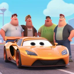 pixar cartoon of a sport car. style by petros afshar, christopher balaskas, goro fujita, and rolf armstrong.