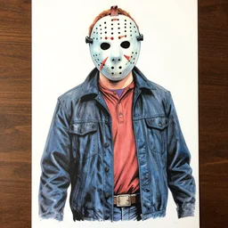 Archie comics style drawing of Jason Voorhees