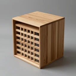 an office building, wooden, in the shape of a side table