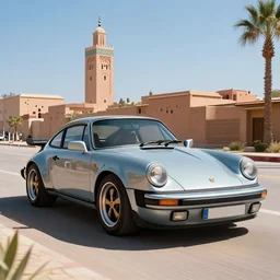 Porsche in marrakech, digital art,ultra realistic,ultra detailed,art by greg rutkowski