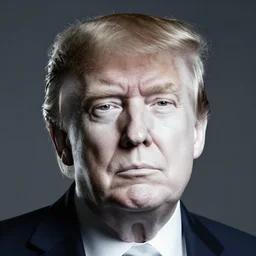 photo still of donald trump with pale skin, white skin, studio portrait photo, studio lighting, rim light, key light 8 5 mm f 1. 8