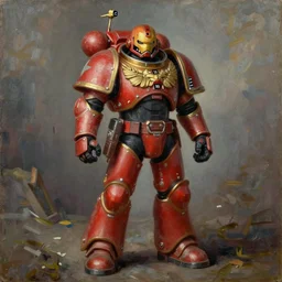 a full body portrait of a warhammer 4 0 k astartes soldier, oil painting, standing, by hubert van eyck
