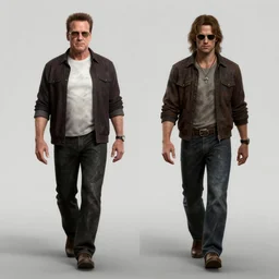 arnold schwarzenegger walking dead telltale, jules pulp fiction, telltale games style, symmetric!!, 4 k full hd,