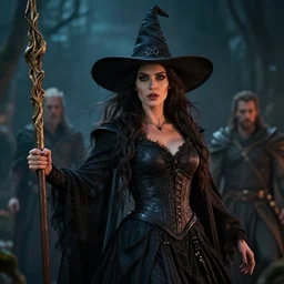beautiful female witch, photoreal, dramatic, cinematic, detailed, magnificiant, realistic, photo real, unreal engine 5, rule of thirds, dynamic lighting, in the style of eddie mendoza and sebastian luedke