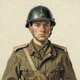 a portrait of a soldier by moebius