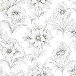 ornate decorative floral pattern, seamless, digital asset, line art, watercolour, pretty flowers, leaves, cluttered, photorealistic, pbr, 8 k, 3 0 0 dpi, in the style of cath kidston, emma bridgewater and paperchase - n 9