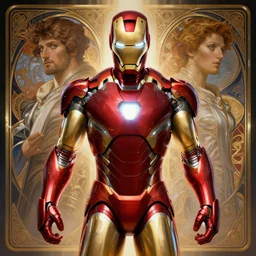 symmetry!! portrait of iron man, sci - fi, tech wear, glowing lights!! intricate, elegant, highly detailed, digital painting, artstation, concept art, smooth, sharp focus, illustration, art by artgerm and greg rutkowski and alphonse mucha
