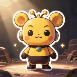 cute miss mascot relicanth relicanth relicanth super hero sticker art, cronobreaker, beeple game icon