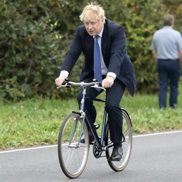 boris johnson riding a bicycle