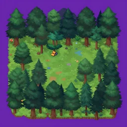 a screenshot of a forest area in a game with a purple background, # screenshotsaturday, 2 d game art, concept art
