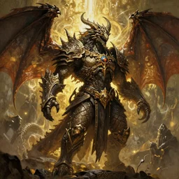 Elden Ring and Doom themed painting of powerful archdragon lord, dark fantasy matte painting movie poster, golden ratio, trending on cgsociety, intricate, majestic, dark epic fantasy, trending on artstation, by H.R. Giger and Zdizslaw Beksinski, highly detailed, vibrant, cinematic quality character render; low angle; ultra high quality model; production quality cinema model