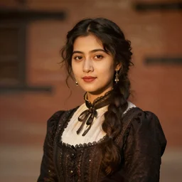 vintage portrait photo of a beautiful beautifully lit nepalese Victorian woman