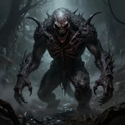 scariest monster dark concept art