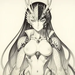 a beautiful ukiyo painting of cyberpunk battle princess with half dragon scaled face and body, detailed symmetrical close up portrait, intricate complexity, concept art, by takato yamamoto, wlop, krenz cushart. cinematic dramatic atmosphere, sharp focus