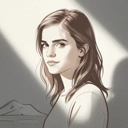 minimalist line art of emma watson