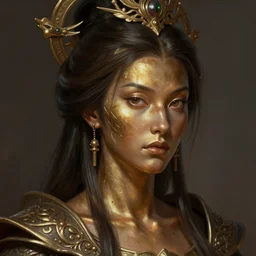 chinese empress, bronze skin, d & d, fantasy, portrait, highly detailed, digital painting, trending on artstation, concept art, sharp focus, illustration, art by artgerm and greg rutkowski and magali villeneuve