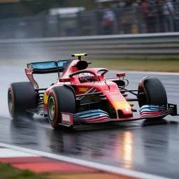 professional photograph of a ferrari formula 1 racecar, extreme speed, race track, soft lighting, ray tracing global illumination, translucidluminescence, lumen reflections