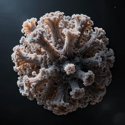 floating in the void of space fungus crystals crystallize