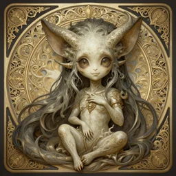 summoner with a cute death elemental, fantasy, intricate, elegant, highly detailed, digital painting, artstation, concept art, wallpaper, smooth, sharp focus, illustration, art by artgerm and alphonse mucha
