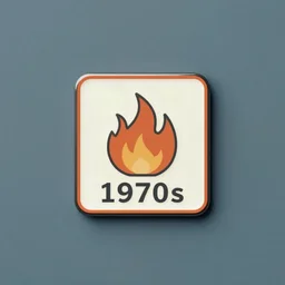 a photo of a retro 1 9 7 0 s minimalistic clean fire warning label hard enamel pin, studio lighting, behance