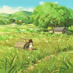 a serene landscape, natural lighting, playful color scheme, intricate details, matte painting, illustration, by hayao miyazaki