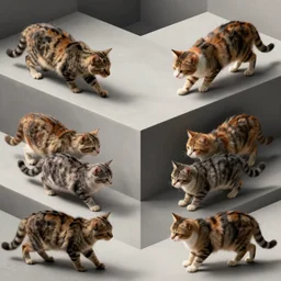 herding cats in the style of escher. symmetric. detailed. hd
